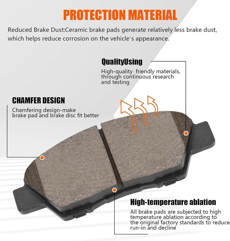 SUPLABEL Front Brake Pads HZ1394 for 09-20 Honda Fit, 11-15 CR-Z, Ceramic Brake Pads w/Hardware 2009 2010 2011 2012-2015 2016 2017 2018 2019 2020 Replacement - Image 5